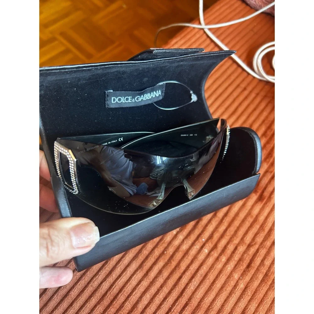 Dolce & Gabbana Sunglasses Women's Size OS Black Good Crystal‎ Shield DG893-S